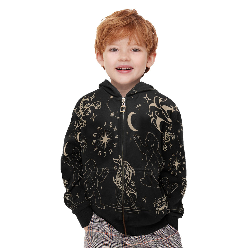 Zodiac Kid Bigfoot Zip Up Hoodie